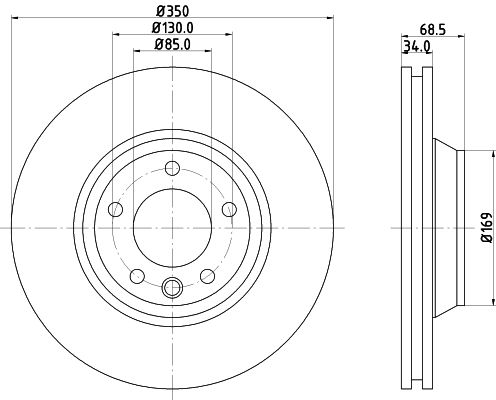 HELLA PAGID Тормозной диск 8DD 355 121-091